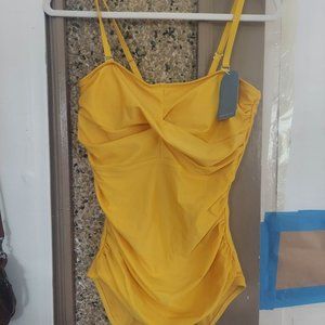 Smismivo Tummy Control Rouched Swimwear Strapless One Piece